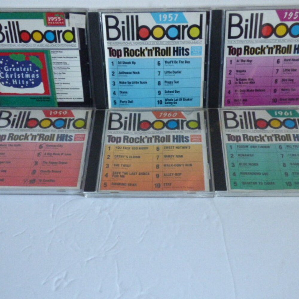 Six music CDs from 1955,57,58,59,60 and 1961 produced in the 1990's